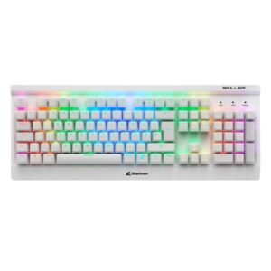 TECLADO GAMING SHARKOON SKILLER SGK3 MECANICO USB INGLES WHITE 4044951032174