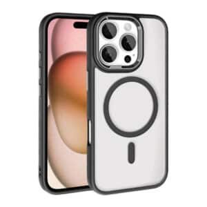 Estuche Magsafe Transparente C/Negro iPhone 16 Series