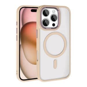 Estuche Magsafe Transparente C/Rosa iPhone 16 Series