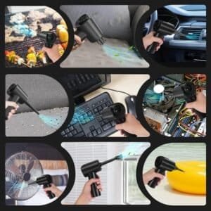 Soplador de aire comprimido inalámbrico, de 51000 RPM para teclado de ordenador, PC, limpieza de coche, desempañador eléctrico portátil