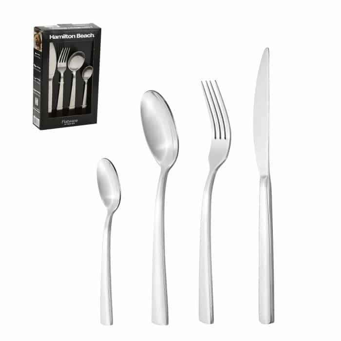 Hamilton Beach Set De Cubiertos 24 Pzas Acero Inoxidable Polish Silver Hpa101