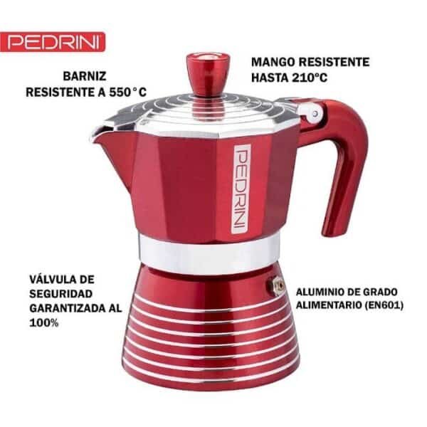 Pedrini Cafetera Italiana Infinity Acero Barniz Vernice Ht 1 Taza 02Cf113 - Image 2