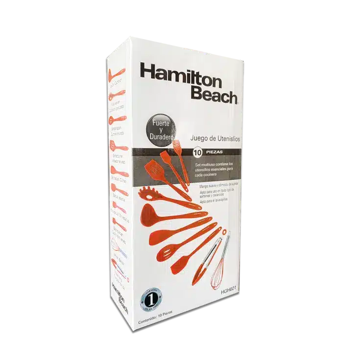 Hamilton Beach Juego | Set Utensilios 10 Pzas Nylon Rojo Hgh601