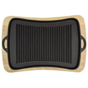SARTEN HIERRO FUNDIDO 14" CON BANDEJA MADERA