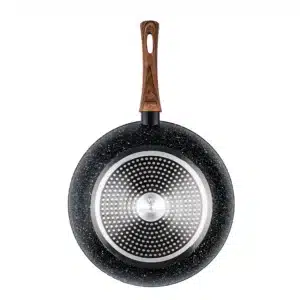 Westinghouse Wok De Aluminio Forjado Con Tapa De Vidrio Acabado Marmol Negro Con Puntos Blancos 32 Cm - Wccw2008032Cmg