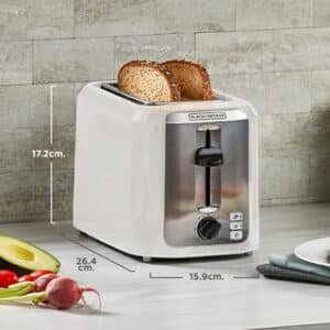 Black+Decker tostadora 2 rebanadas plateada - TR7827-1WDLA