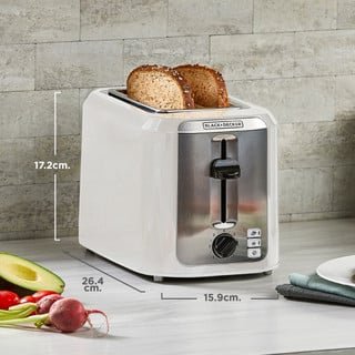 Black+Decker tostadora 2 rebanadas plateada - TR7827-1WDLA