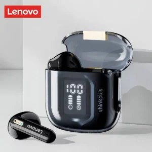 los Audífonos in-ear gamer inalámbricos Lenovo LP6 Pro LP6 Pro negro con luz LED.