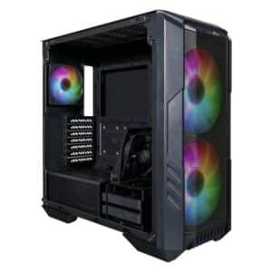 CASE COOLER MASTER MEDIA TORRE HAF 500 LATERAL DE VIDRIO TEMPLADO 2 VENTILADORES NEGRO H500-KGNN-S00