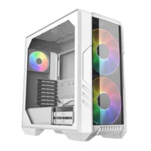 CASE COOLER MASTER MEDIA TORRE HAF H500 PANEL LATERAL DE VIDRIO TEMPLADO 2 VENTILADORES BLANCO H500-WGNN-S00