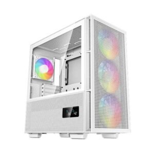 CASE GAMING DEEPCOOL CH560 DIGITAL WH MEDIA TORRE CON VIDRIO TEMPERADO EN EL LATERAL 3 VENTILADORES ARGB 140MM LATERAL HIBRIDO DOBLE PANTALLA DIGITAL BLANCO R-CH560-WHAPE4D-G1