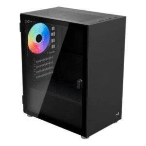 CASE GAMING AEROCOOL CS-111-G-BK-V2 MINI TORRE ATX PANEL LATERAL DE VIDRIO TEMPLADO 3 VENTILADORES FRGB NEGRO ACCM-PC19033.11