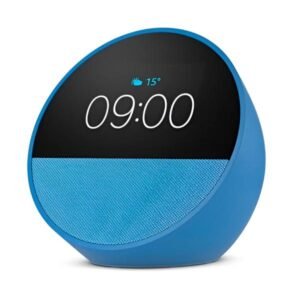 PARLANTE AMAZON ECHO SPOT 2024 CON ALEXA RELOJ CON ALARMA AZUL B0BFC8DR7CB