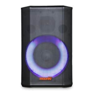 PARLANTE BLUETOOTH MOONKI MALIBU MAX SOUND POTENCIA PMPO 1500W LUCES LED INCLUYE 2 MICROFONOS INALAMBRICOS NEGRO MS-108LT