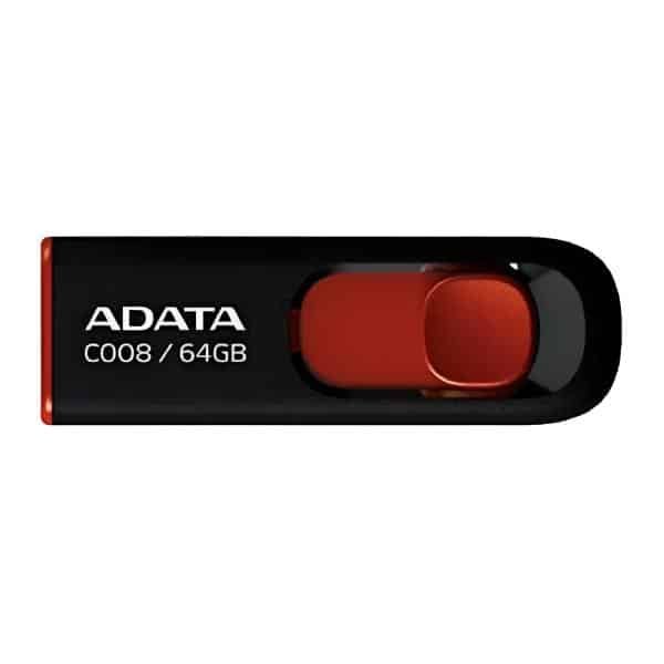 MEMORIA USB 64GB 2.0 ADATA BLACK+RED AC008-64G-RKD